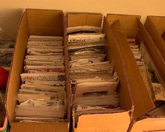 Boxes of sewing and crafting patterns