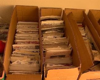 Boxes of sewing and crafting patterns