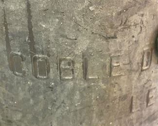 ANTIQUE COBLE DAIRY COTTAGE CHEESE CAN WITH 2-TOOLS