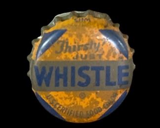 VINTAGE WHISTLE BEVERAGE BOTTLE W/CAP