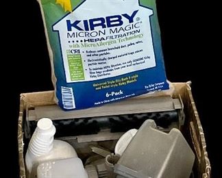 KIRBY UPRIGHT VACUUM WITH ATTACHMENTS & ACCESSORIES
