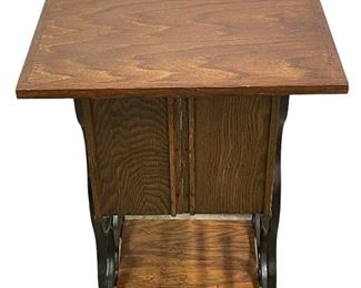 REPURPOSED ANTIQUE SEWING MACHINE BASE WITH DRAWER TOWERS AND TABLE TOP