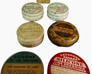 LOT/7 FISHING TINS