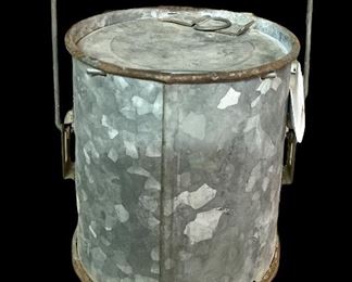 VINTAGE/ANTIQUE GALVANIZED “FARIS – ON TOP WORM BUCKET”