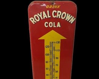 ANTIQUE ROYAL CROWN COLA THERMOMETER – RED