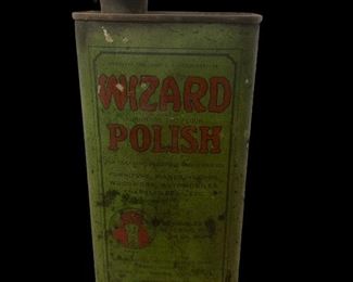 VINTAGE/ANTIQUE WIZARD POLISH TIN