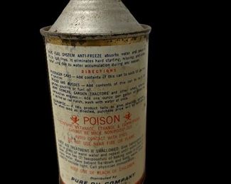 VINTAGE/ANTIQUE PURE GAS LINE ANTI-FREEZE 