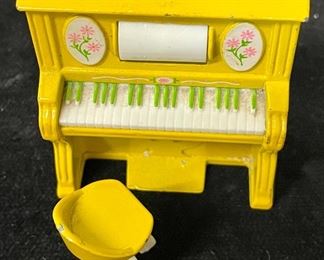 VINTAGE “LITTLES” DOLLHOUSE  PIANO/STOOL by MATTEL