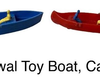 LOT/2 VINTAGE RENWAL TOYS BOAT, CANOE