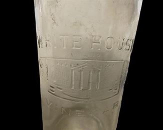 ANTIQUE “WHITE HOUSE VINEGAR” JAR W/MATCHING GLASS LID