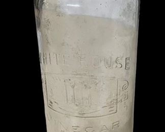 ANTIQUE “WHITE HOUSE VINEGAR” JAR W/MATCHING GLASS LID