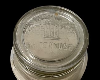 ANTIQUE “WHITE HOUSE VINEGAR” JAR W/MATCHING GLASS LID