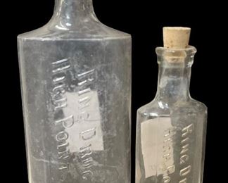 ANTIQUE RING DRUG STORE – HIGH POINT, NC       MEDICINE BOTTLE #1,   ANTIQUE RING DRUG STORE – HIGH POINT, NC       MEDICINE BOTTLE #2