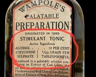 VINTAGE/ANTIQUE “WAMPOLE'S – PALATABLE PREPARATION” STIMULANT TONIC W/STRYCHNINE