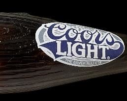 CASE/12 COORS BAT BOTTLES (9-COORS LIGHT, 3-COORS BANQUET BEER)   EMPTY BOTTLES