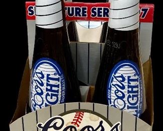 4-PACK CARTON COORS LIGHT BASEBALL BAT BOTTLES         EMPTY BOTTLES