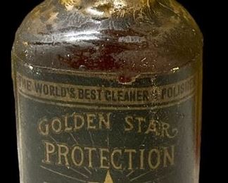 LOT/5 VINTAGE “GOLDEN STAR PROTECTION – POLISH & CLEANER” PRODUCT & BOTTLES
