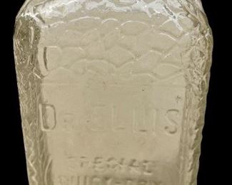 ANTIQUE DR. ELLIS' SPECIAL QUICK DRY SHAVING FLUID  “WAVESET”   INSERT COMB - BOTTLE