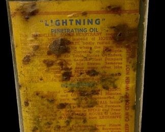 VINTAGE/ANTIQUE LIGHTNING PENETRATING OIL TIN