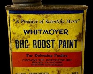 VINTAGE “WHITMOYER” BHC ROOST PAINT TIN