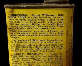 VINTAGE “WHITMOYER” BHC ROOST PAINT TIN