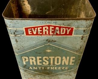 VINTAGE EVEREADY PRESTONE ANTI-FREEZE TIN