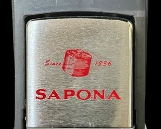 VINTAGE “SAPONA” ADVERTISING ZIPPO RULER/MEASURING TAPE