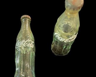 VINTAGE MINIATURE COCA-COLA BOTTLES SET W/CAPS   (2-AVAILABLE)