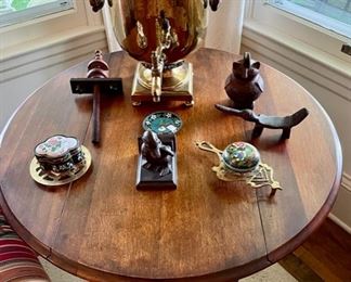 Drop leaf side table, samovar lamp, and more...