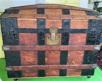 Antique trunk in pristine condition.
