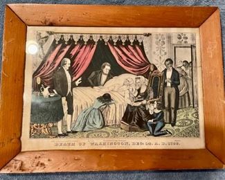 Close up of "Death of Washington" by N. Currier