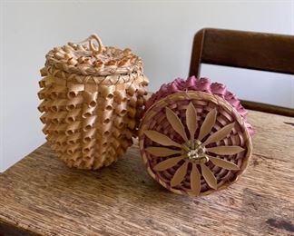 Passamaquoddy handmade baskets
