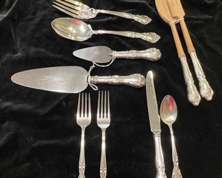 "American Classic" sterling flatware set by Easterling - forty piece set plus serving pieces