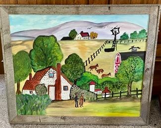 "Going to Church" by Emily Lunde (1914-2003) Three of her other works are included at the American Folk Art Museum in NYC.