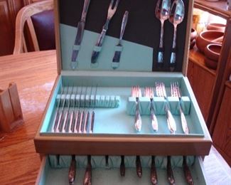 Silver plate flatware set