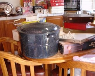 Great lobster put  and more boxed kitchen items on oak table