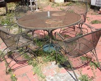 Metal patio set