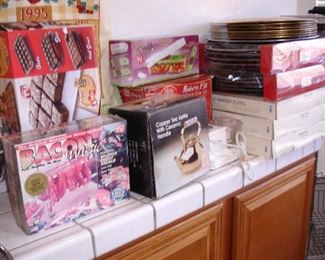 Chargers and boxed kitchen gadgets