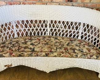 Matching Very Heavy Vintage Wicker Sofa