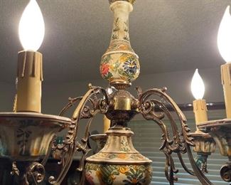 Beautiful Hand Painted Chandelier from Holland