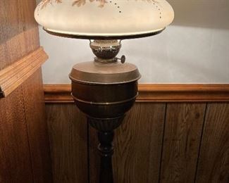 Antique Wood Spindle Floor Lamp