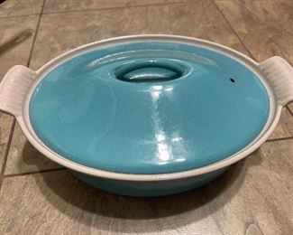 Vintage #26 Le Creuset Turquoise Casserole Dish with Lid