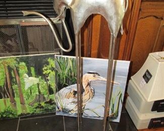 Tall metal elephant sculpture