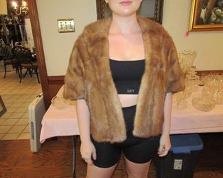 One of two mink stoles