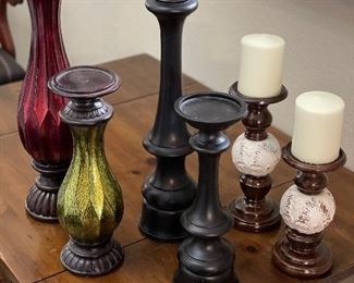 Variety of decorative candlesticks
