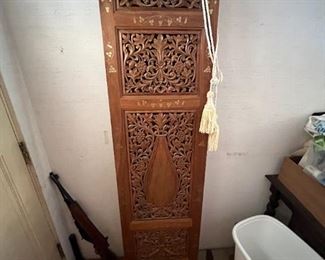 Finely carved wood divider