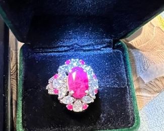 Ruby and diamond ring