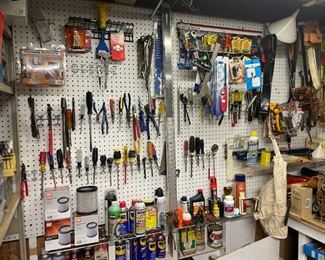 . . . let's go to Lowe's -- this is one of four walls in his work room!