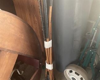 . . . there are about 15 or so old hickory sticks -- wood-shafted golf clubs
