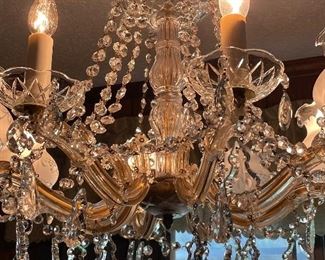 Beautiful Chandelier - must be removed after the sale on Saturday between 1 p.m. - 3 p.m. and you must bring help to take it down and load it. 